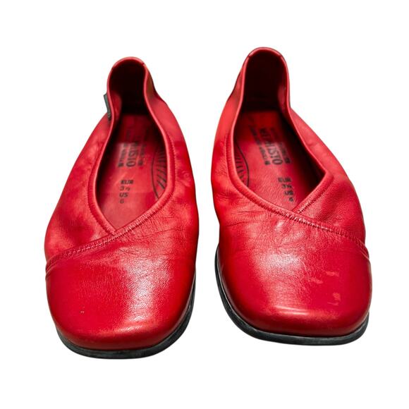 MEPHISTO Emilie Red leather ballet flats balletcore sole is discolored sz 6 - Picture 1 of 11